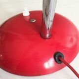 Lampe bauhaus métal laqué rouge&flexible chromé/c1950/design vintage