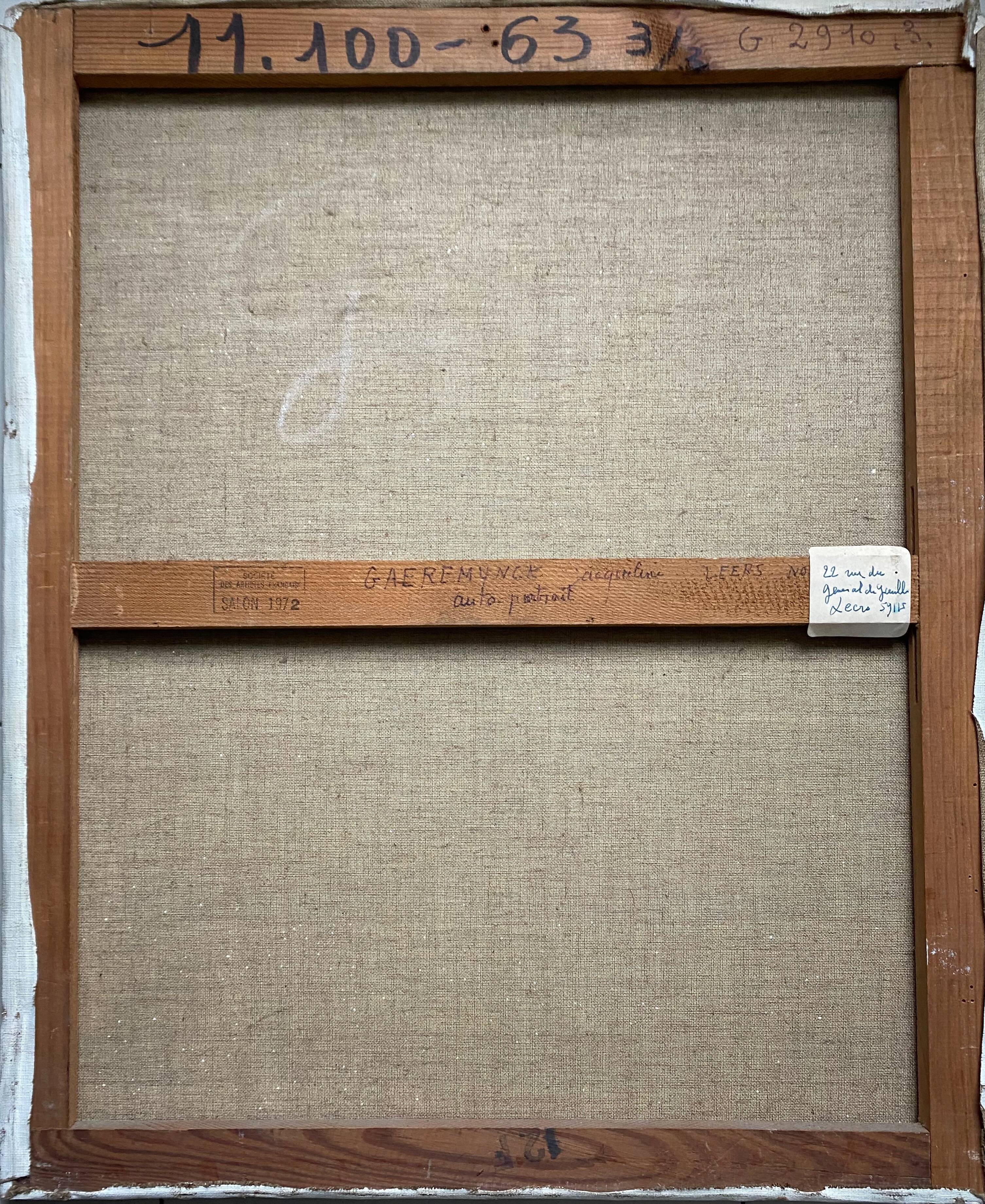 Painting "Self-portrait of the artist" J. Gaeremynck Salon artistes Français 1972