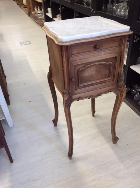 Bedside table wood and marble