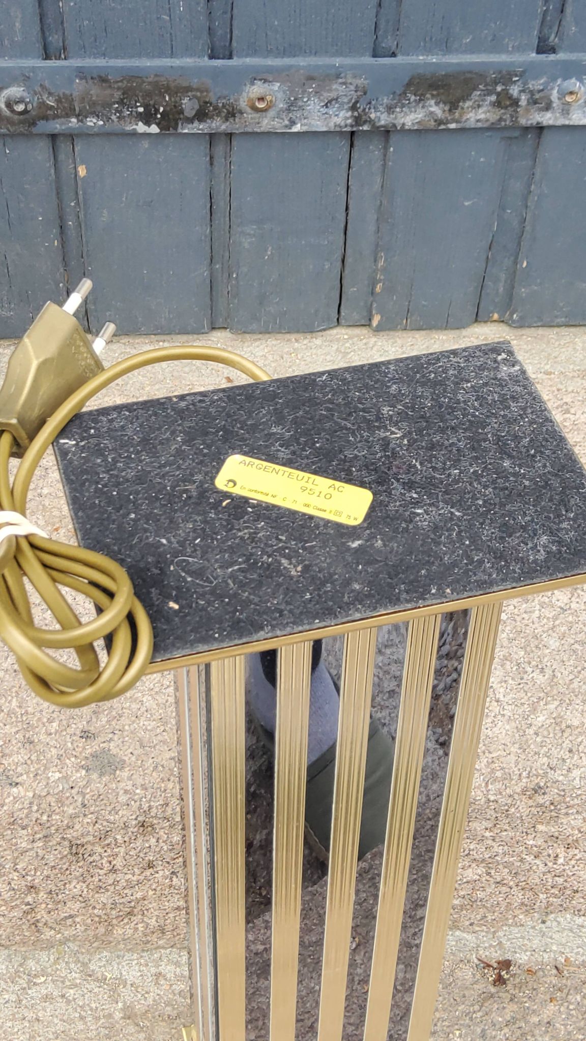 Hollywood Regency style Le Dauphin lamp from the 70s/80s in gilded brass and silver metal