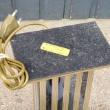 Hollywood Regency style Le Dauphin lamp from the 70s/80s in gilded brass and silver metal
