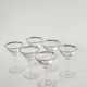 Lot de 6 verres à cocktail, Martini, liseré chromé, Art Déco, 1930