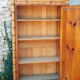 Early 20th century wardrobe in turned pine and pitch pine