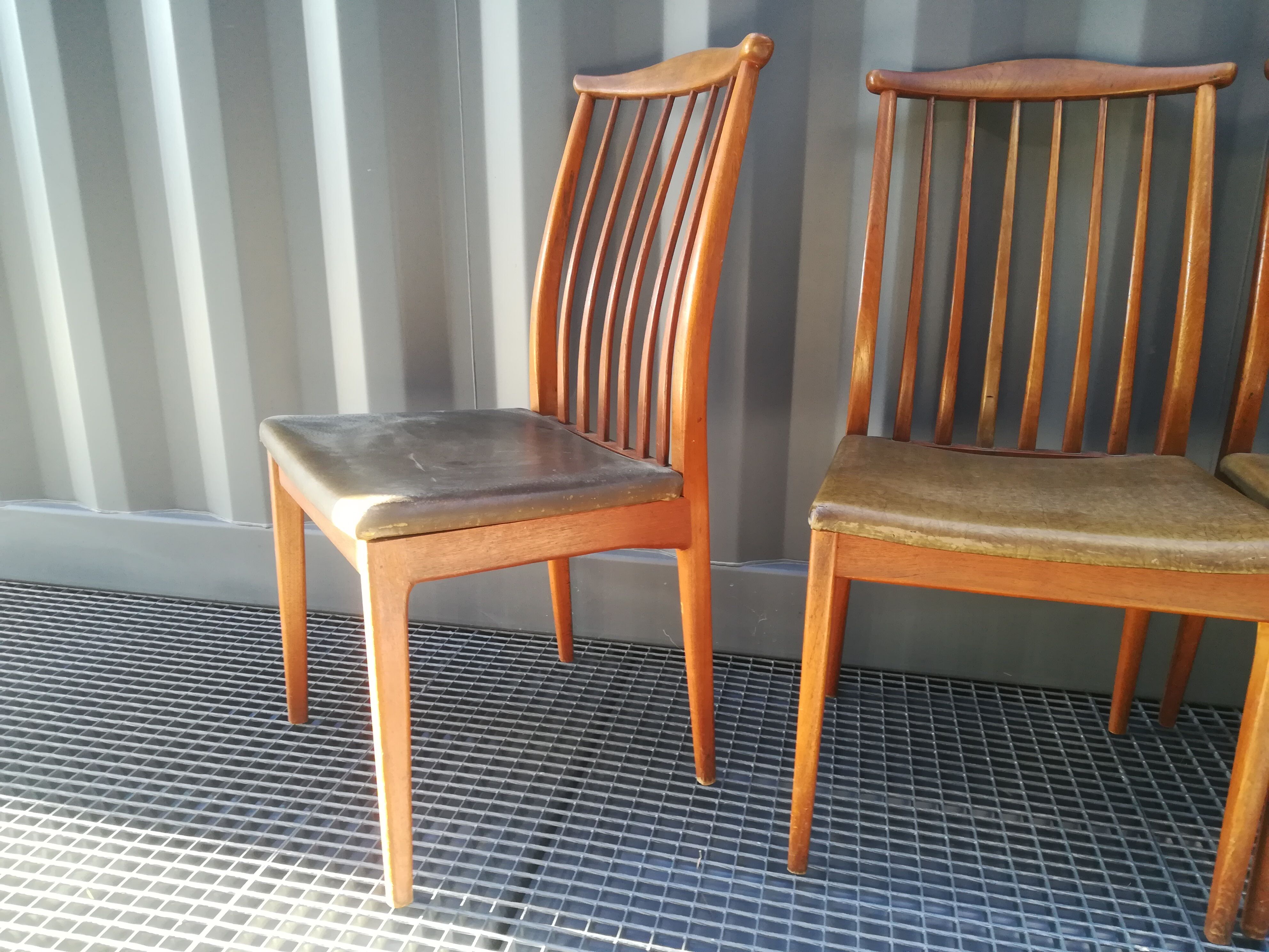 4 Scandinavian teak chairs
