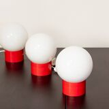 Trio of 70s globe lamps