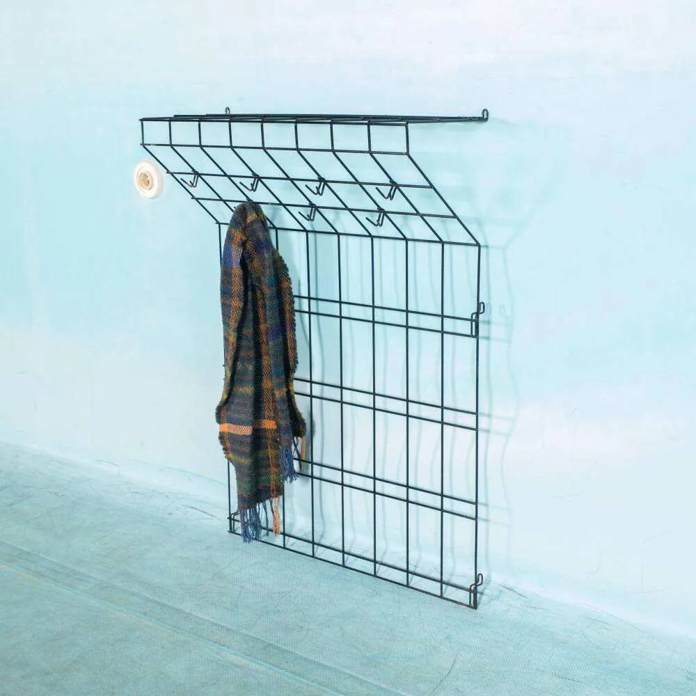 Porte-manteau mural minimaliste en fil d'acier vintage string