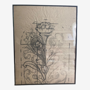 Drawing late 19th ironwork or stained glass project