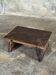 Small auxiliary stool in dark brown upcycled teak wood, engraved (3275)