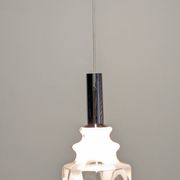 Suspension en verre Murano marbré blanc, Italie vers 1970