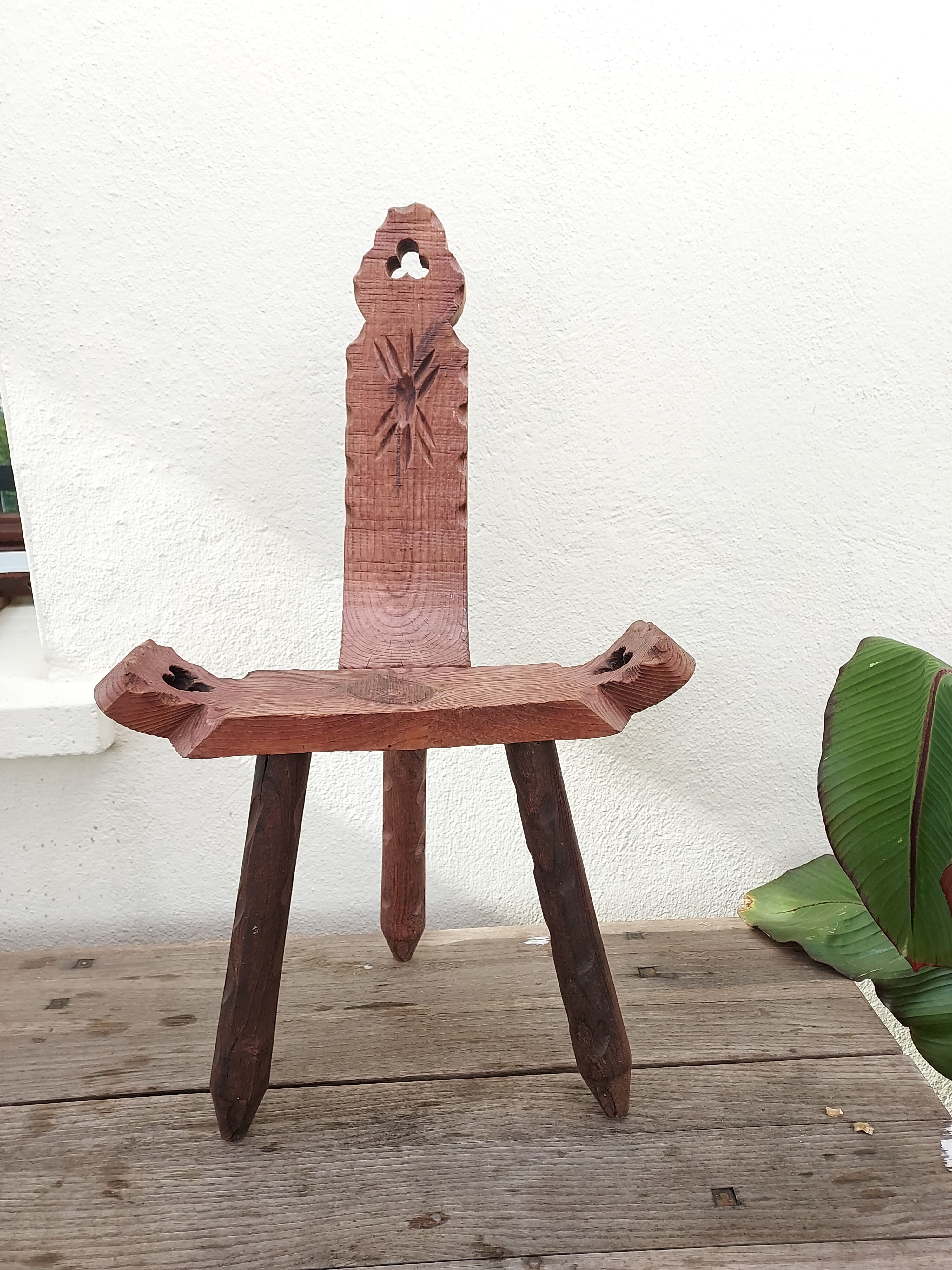 Brutalist chair tripod arts and crafts