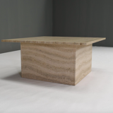 Square travertine coffee table, Italy 1970