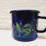 Blue enameled pitcher