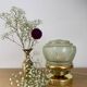 Vintage art deco globe table lamp in mint and gold glass