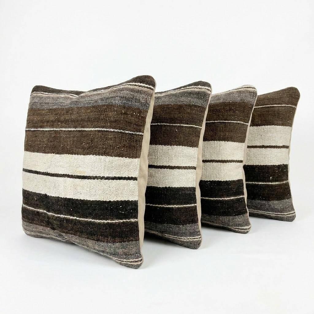 Set of 4 vintage kilim cushion covers 41x41 cm