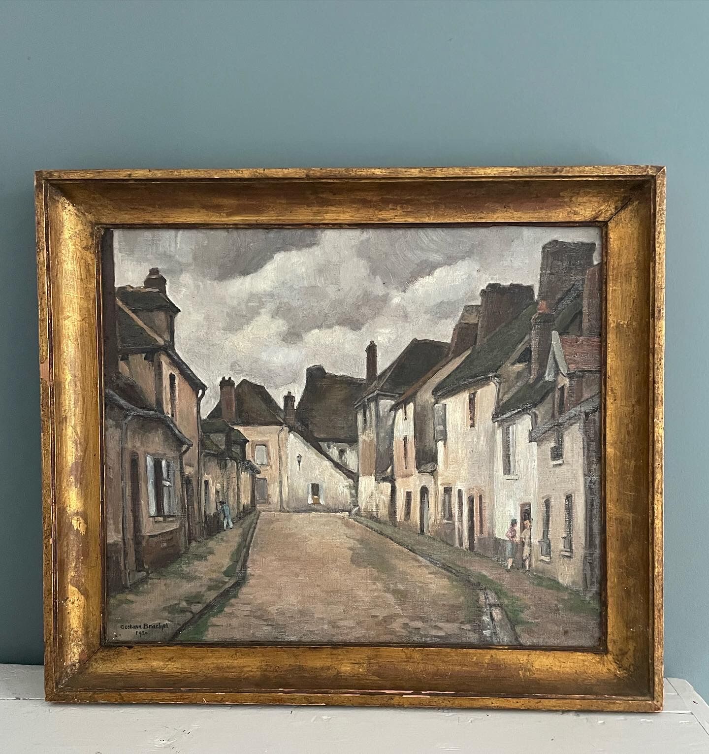Old painting: oil on canvas signed Gustave Brachet (XXth)
