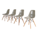 1960s set of 4 dining chairs in “sea foam” green fiberglass / Charles & Ray Eames / Herman Miller, USA