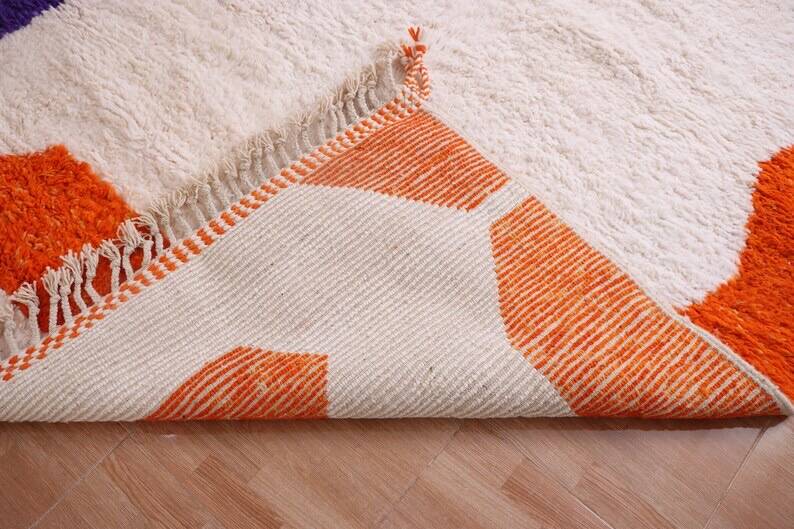 Traditional handmade pure wool rug, size 145 x 255 cm