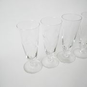Set of 6 champagne flutes engraved 1960