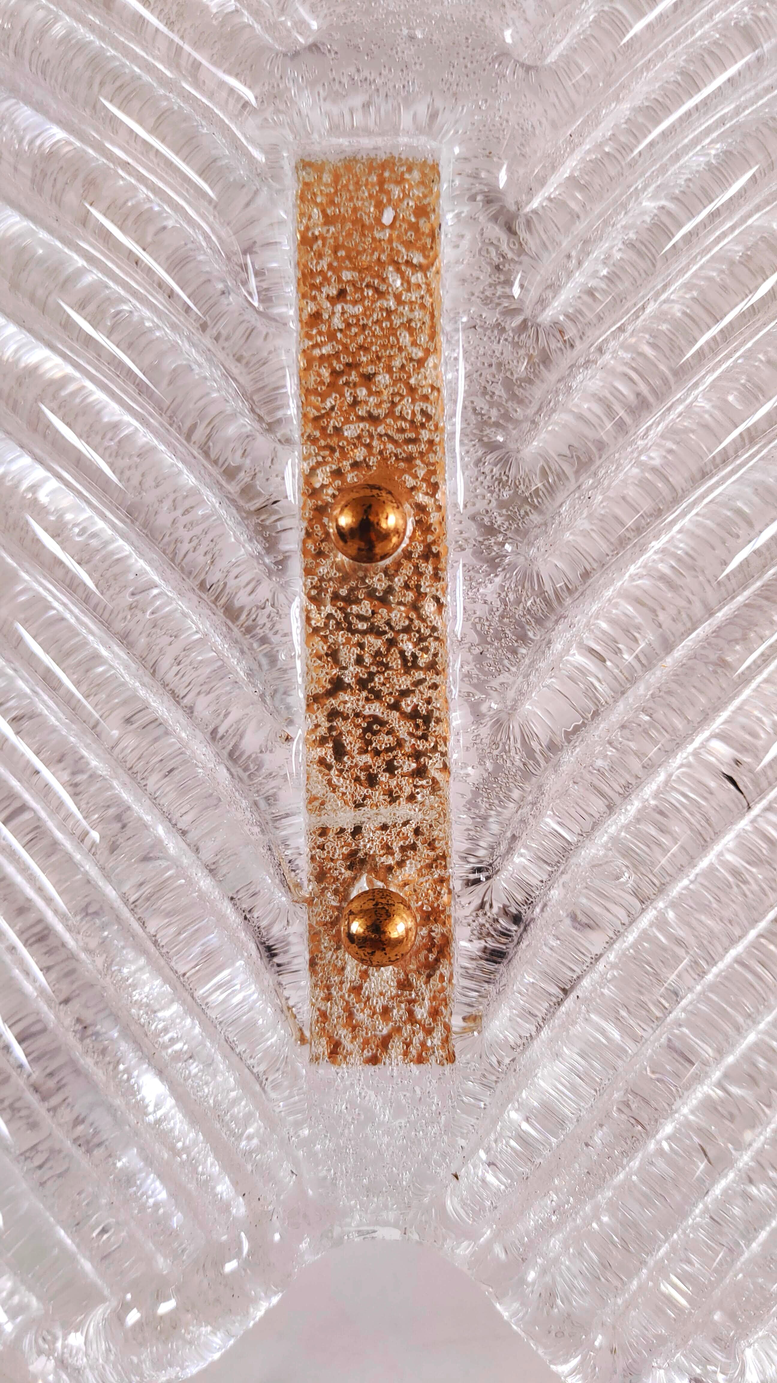 Murano glass wall lamp with frosted effect, 70s design