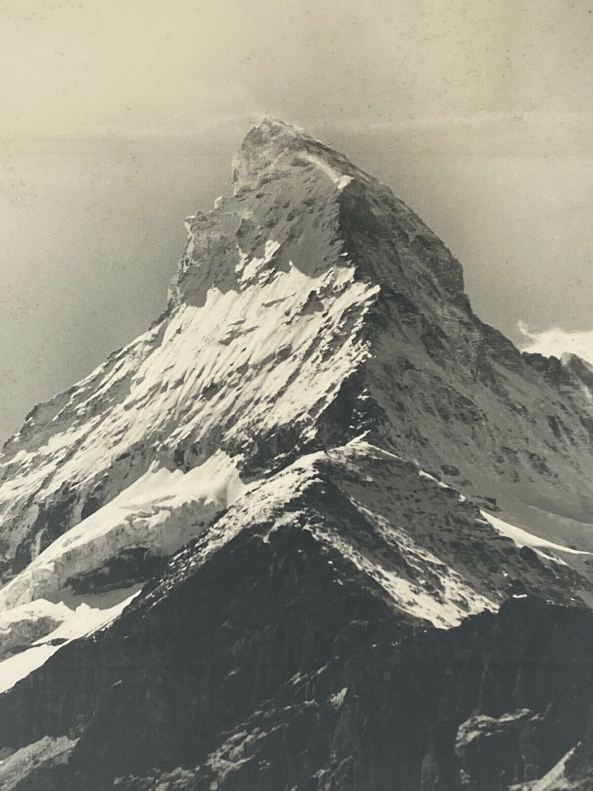 Old photo in black and white artistic mountain in golden frame