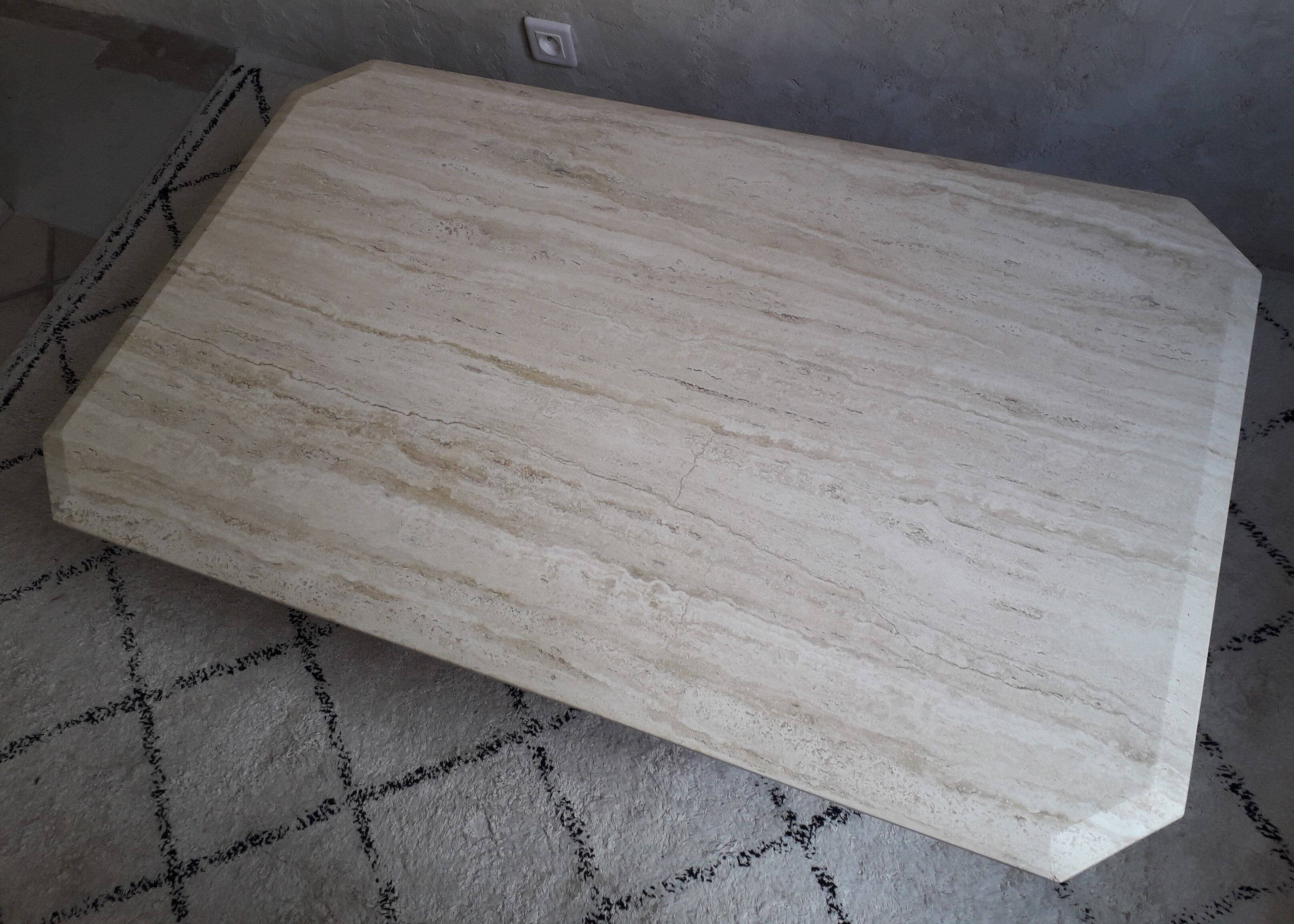 Travertine coffee table
