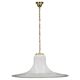 Italian mid-century glass and brass pendant light, 1960s