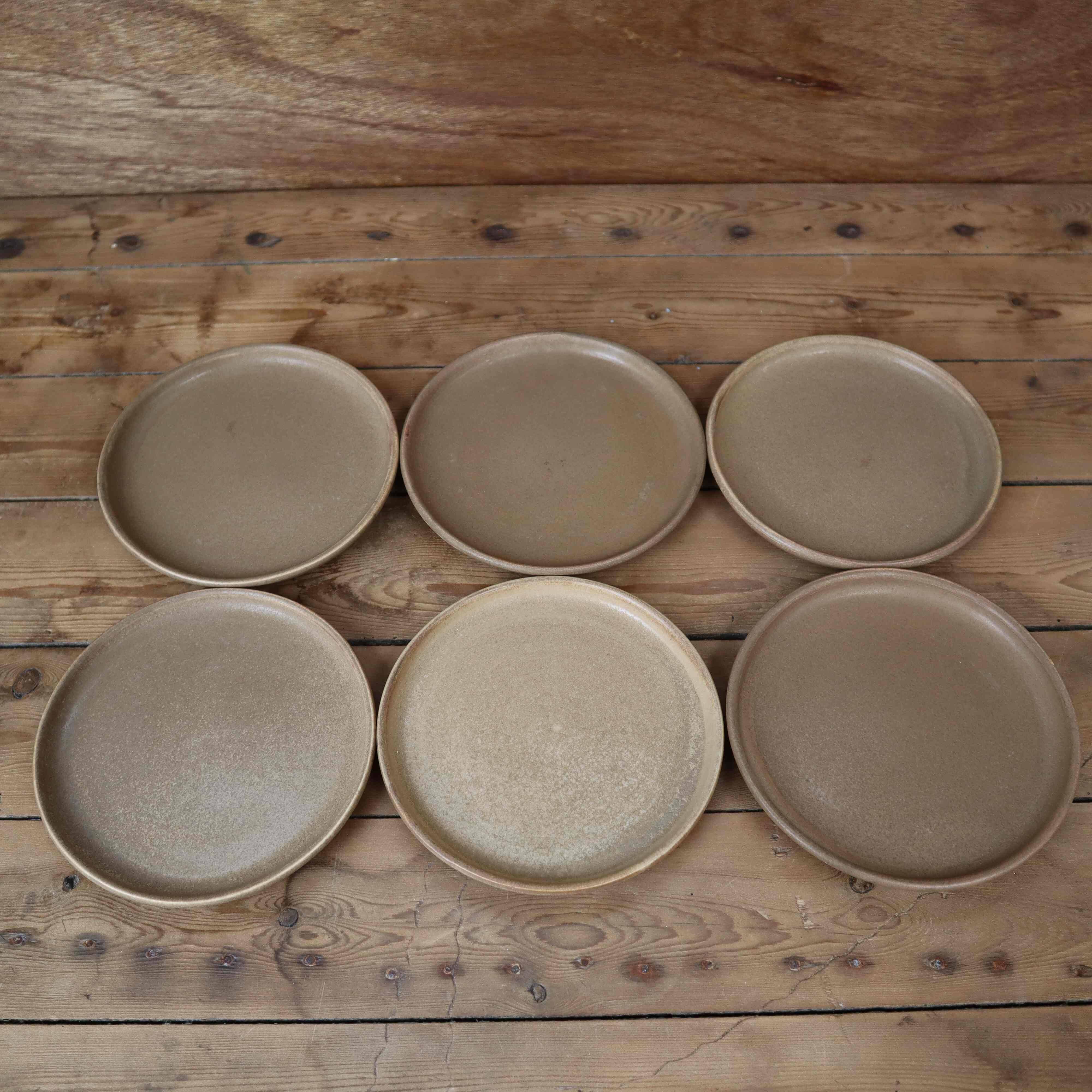 Set of 6 vintage stoneware dinner plates