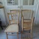 4 chaises bistrot vintages en hêtre finition cirée.