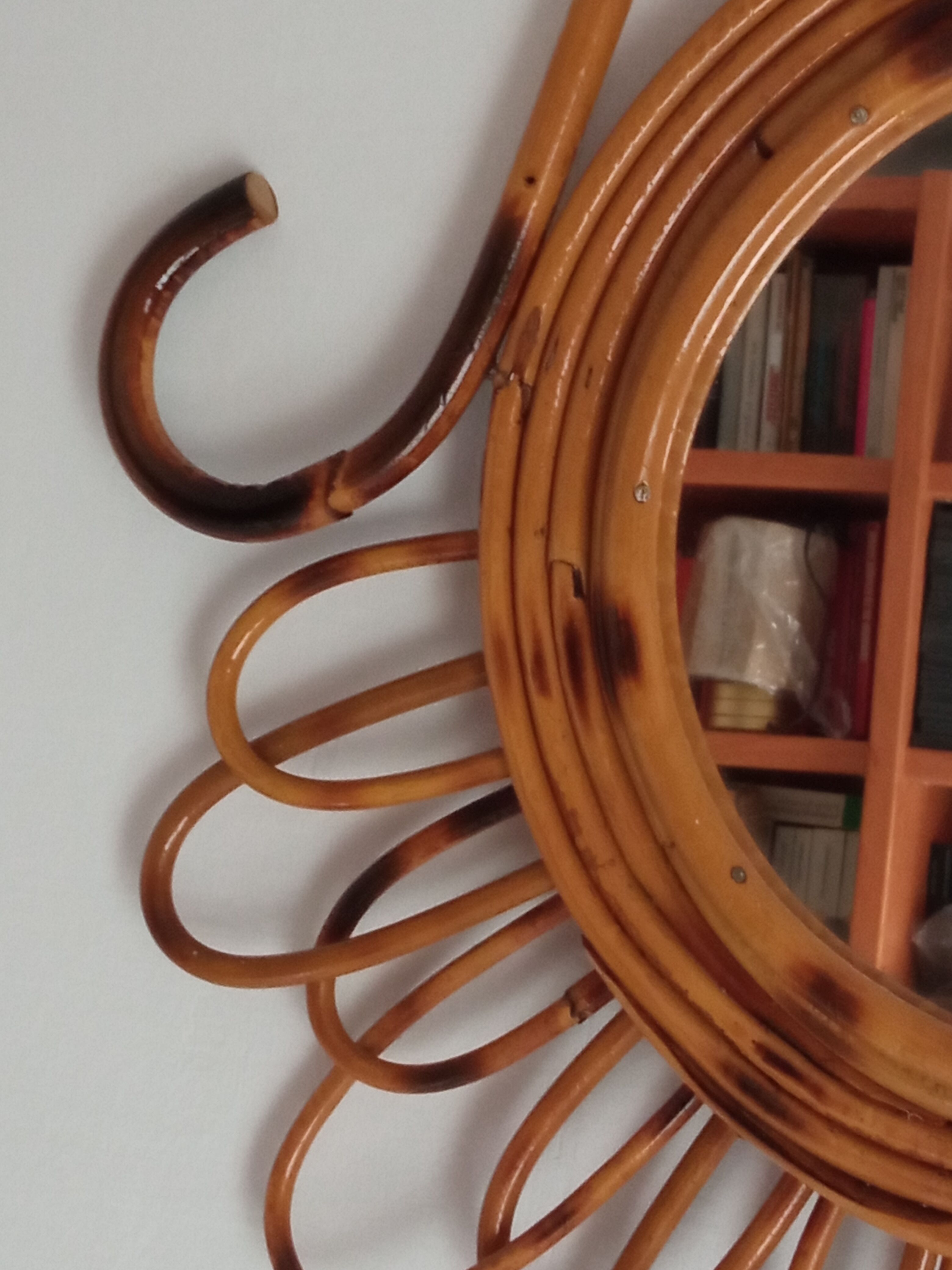 Vintage bamboo mirror