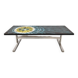 Vintage design ceramic tile coffee table 'Art'