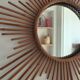 Vintage XL rattan sun mirror