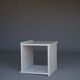 Tabouret cube minimaliste en contreplaqué. Années 1960