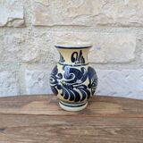 Vase en terre cuite vernissée motif bleu Korond Transylvanie H11cm