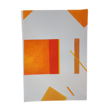 Peinture géométrique minimaliste orange