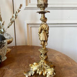 Late 19th century spelter candle holder