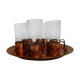 Service à liqueur ou alcools ou thé en verre et cuivre