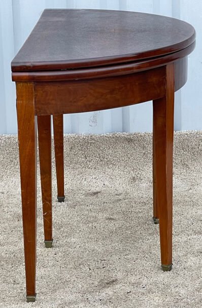 Mahogany veneer half-moon table