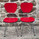 Pair of eiffel, bakelite and metal foot chairs, vintage, 70s