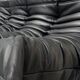 Ensemble de salon Togo français en cuir noir par Michel Ducaroy pour Ligne Roset, ensemble de 3 pièces