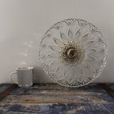 Large vintage chiseled glass wall light