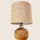 Handcrafted lamp in stoneware and jute fabric: wabi-sabi spirit (1970s-80s)