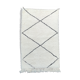Tapis marocain berbère fait main blanc et noir 90x145 cm