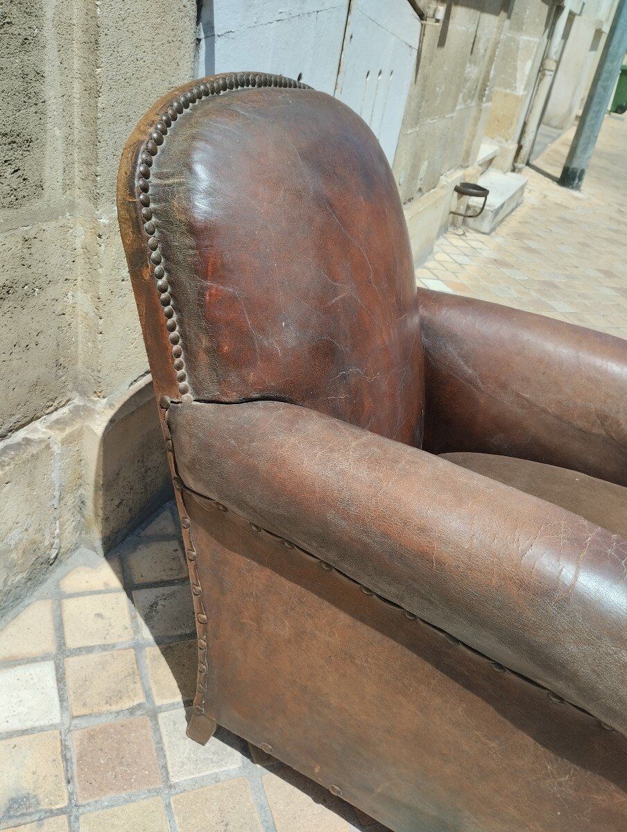 Art Deco leather club armchair circa 1940