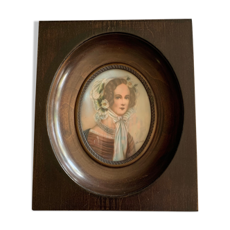 Signed miniature portrait