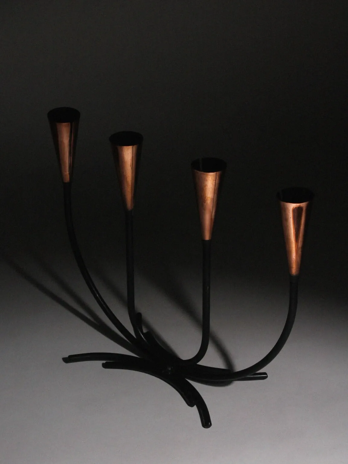 Gunnar Ander Mid-Century Copper Candelabrum For Ystad-Metall