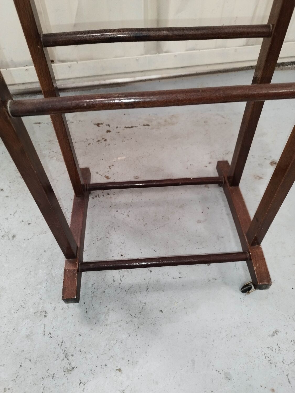 Wooden valet on wheels