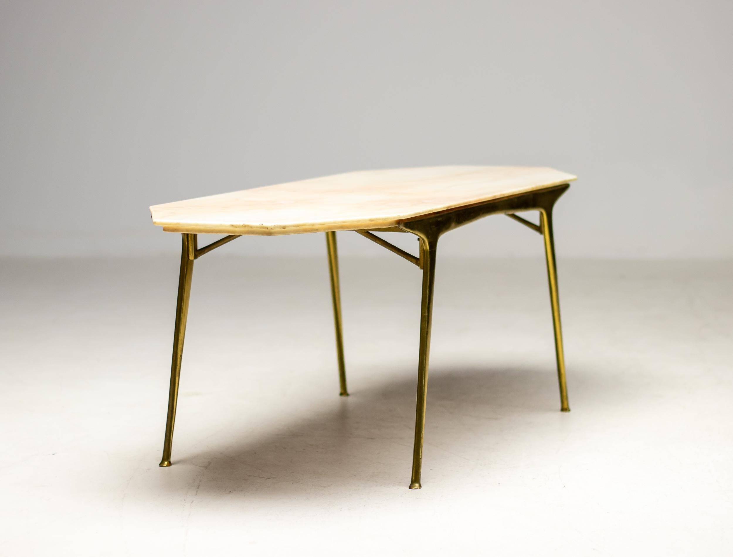 Italian coffee table with marble top, 1960