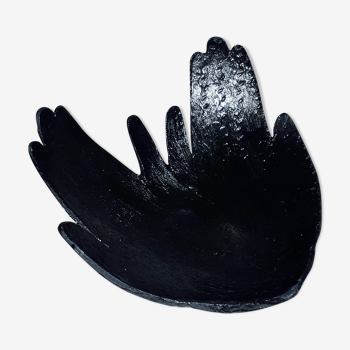 Vide poche mains noir céramique
