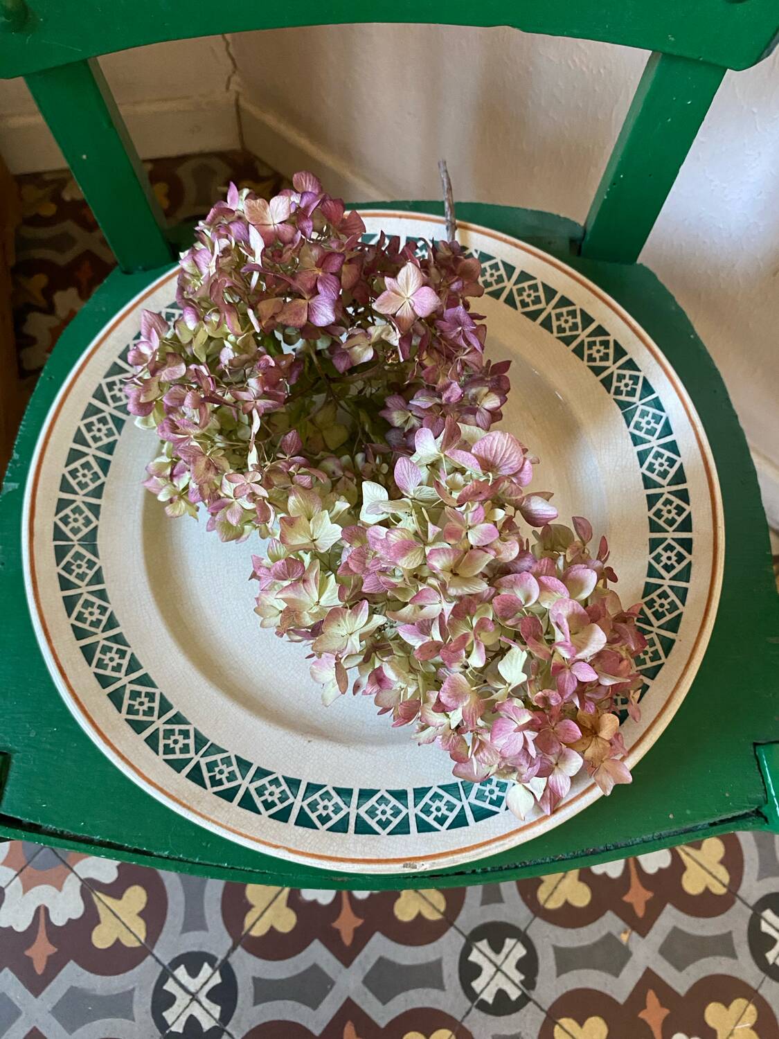 Large round Digoin dish.