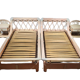 Pink rattan bed and bedside table set